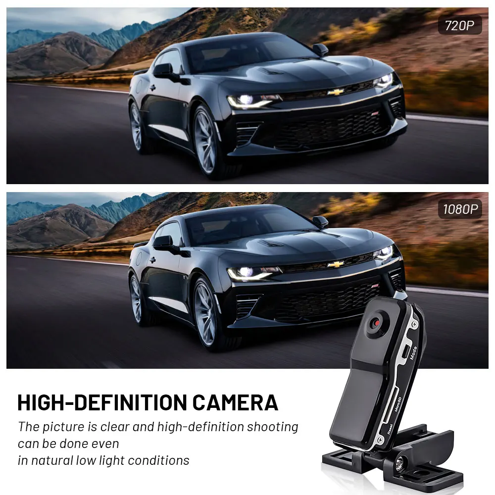 كاميرا DV صغيرة HD 1080P كاميرا فيديو يمكن حملها بالجسم مسجل فيديو مربية كاميرا أمنية رياضية DVR كاميرا ويب لأمن المكاتب المنزلية ﻿