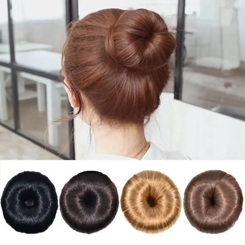 4Pcs/Lot Multi Fluffy Donut Wig Rings Cute Flower Bun Ball Head Hair Tray New Children's Pod Tie Styling Accessories HA2599