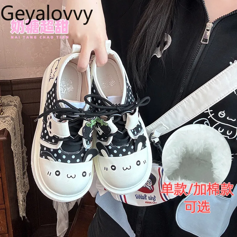 

Sweet Original Lolita Style Student Sneakers Thick Sole Flat Lo Running Casual Shoes Women Cute Autumn Winter High Heel Pumps