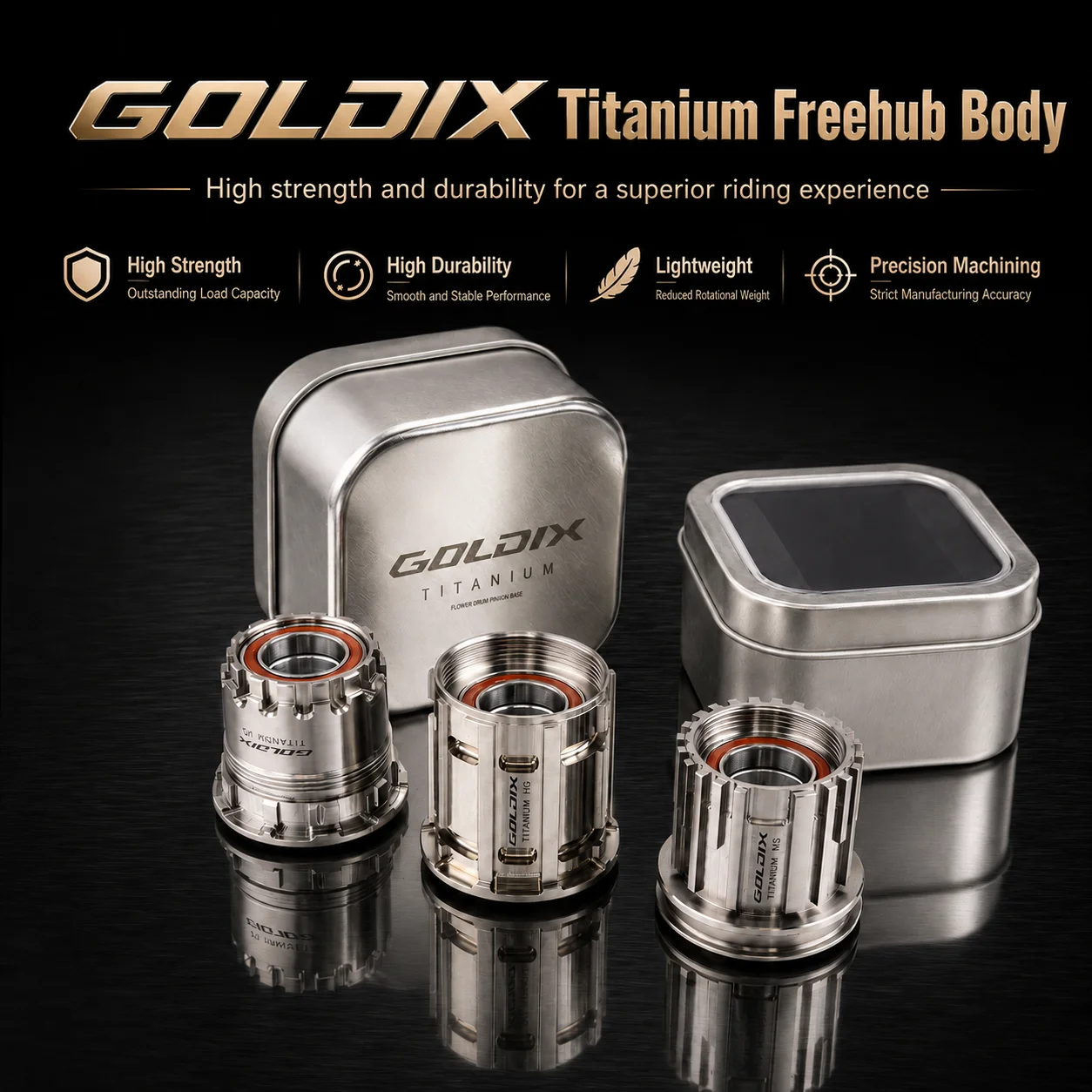 goldix-titanium-alloy-hub-freehub-body-mtb-hg-xd-ms-road-hgr-xdr-msr-compatible-with-most-goldix-hub-models-lightweight-durable