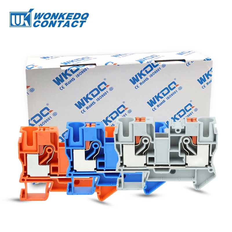40Pcs PT10 Din Rail Push-in Terminal Block Electrical 10mm² Connector Tool-free Direct-connection PT 10