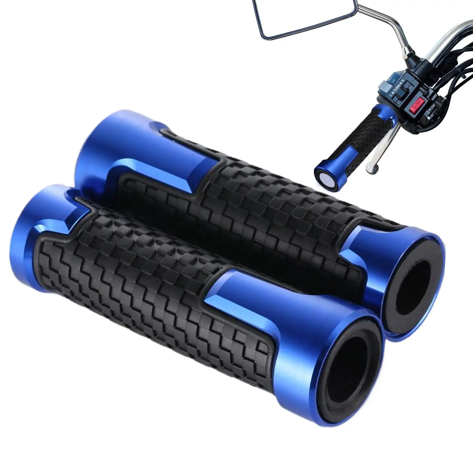 Motorcycle Grips Universal 7/8 inch Handlebar Grips, 2PCS Non-Slip Comfortable Tapered Grips for Long Distance Touring, City Rid