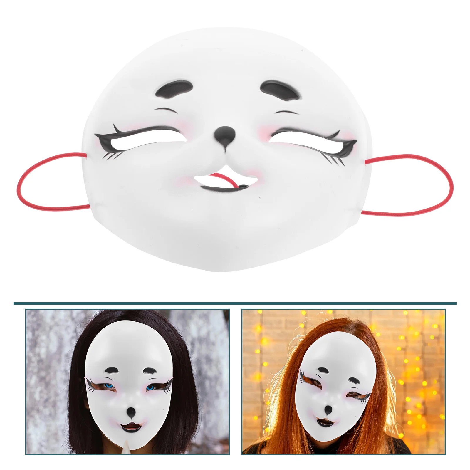

Adorable Lightweight Plastic Costume Cute Cartoon For Kids Halloween Mardi Gras Masquerade Eye Mask White Diy Blank Mask Prop