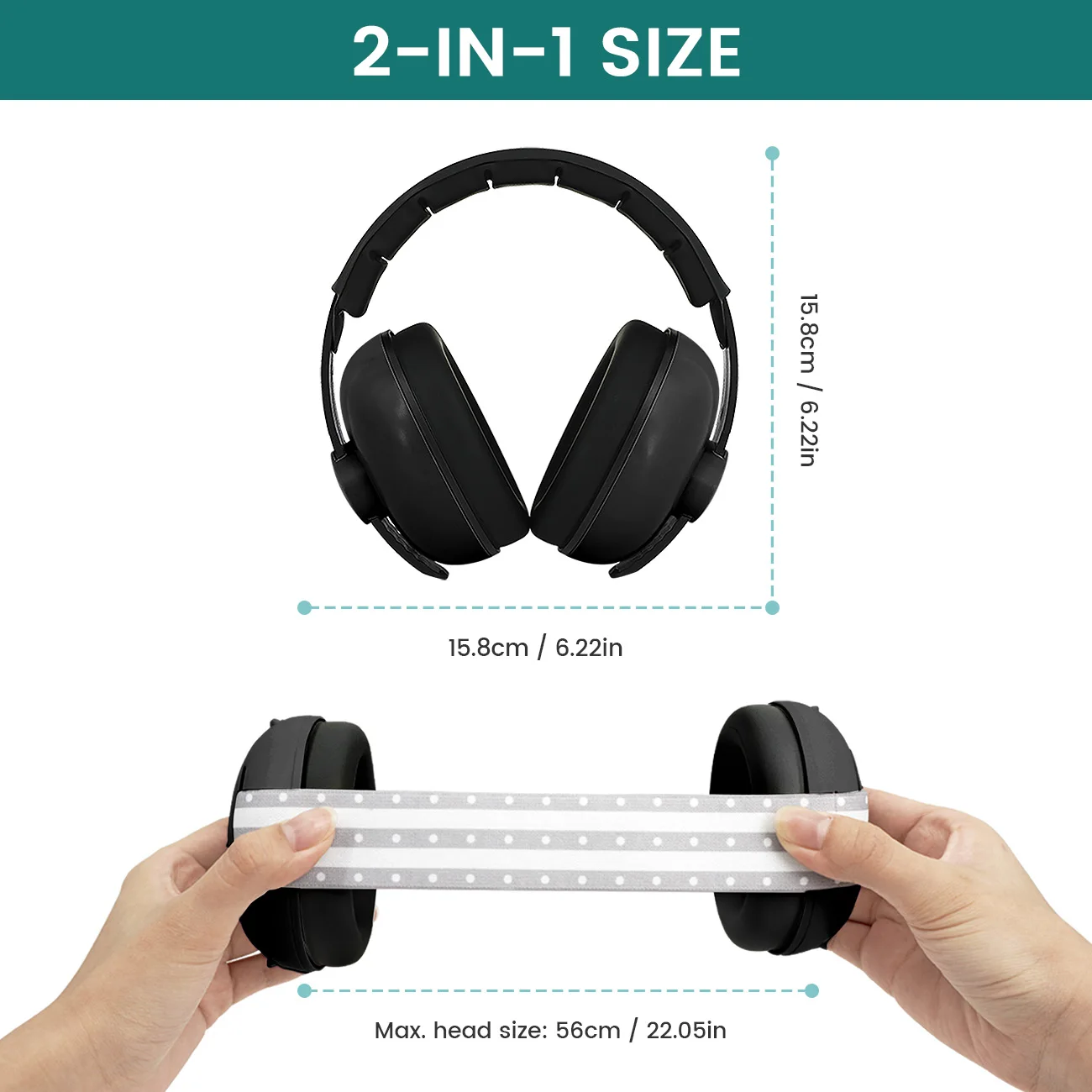 Baby Ear Protection Noise Cancelling Headphones for Babies, 2-in-1 Baby Ear Protection, Baby Travel Essentials for Outdoor