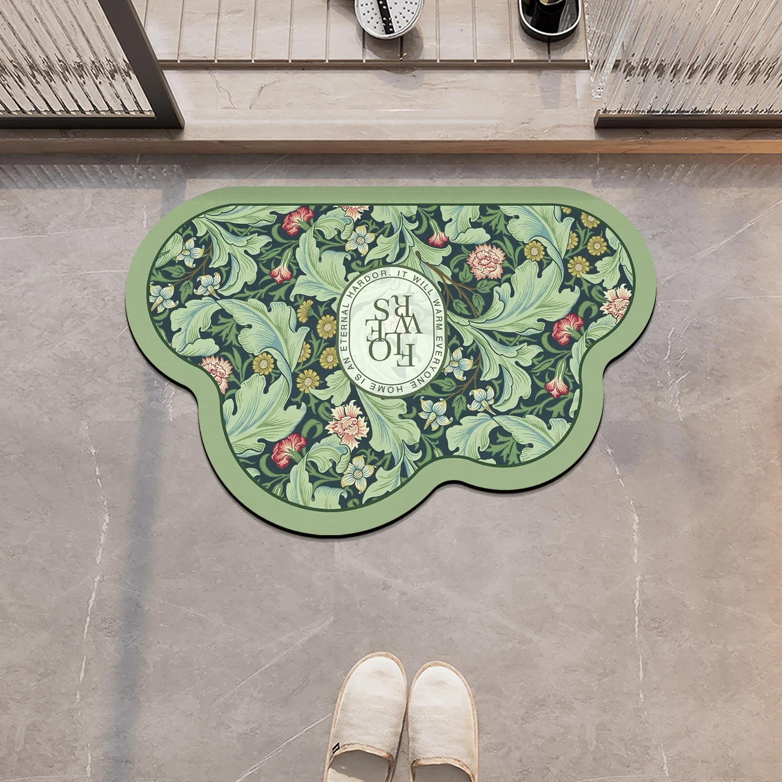 Irregular Diatomite Bath Mat Shower Foot Mats Anti Slip Bathroom Rug Quick Dry Toilet Carpet Washable