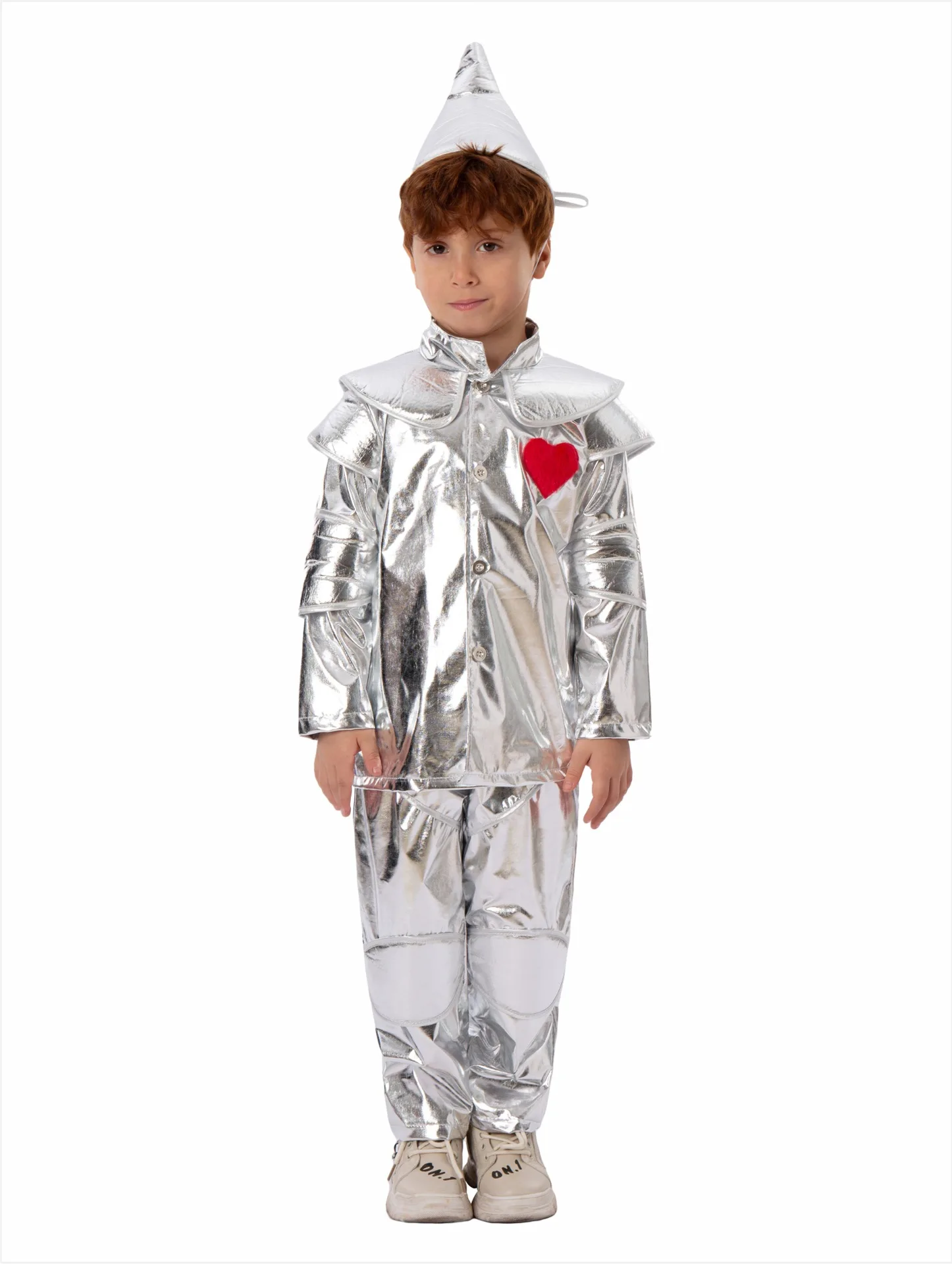 Oz Stripfiguur Tin Man Cosplay Wit Pak Kostuum Halloween Kid Heart Carnaval Party