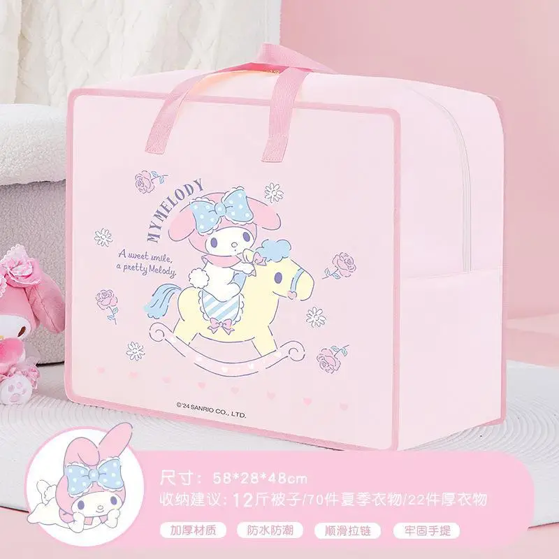 Sanrio Anime saco de armazenamento, Desenhos animados bonitos, Hellokitty, Kuromi Melody, grande capacidade, artigos Colcha de algodão, presentes comoventes, Novo