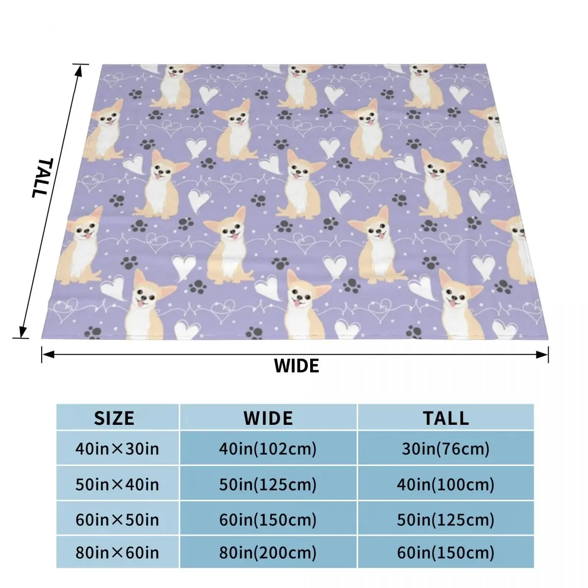 LOVE Fawn Cream White Chihuahua 2 Throw Blanket Blankets For Bed Personalized Gift Blankets