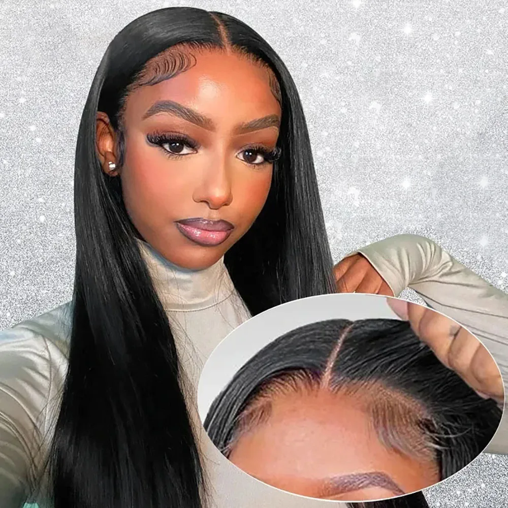 

Glueless 34Inch 5x5 Straight Transparent Lace Closure Wig Brazilian 13x4 13x6 Lace Front Human Hair Wigs Pre Plucked Ready To Go