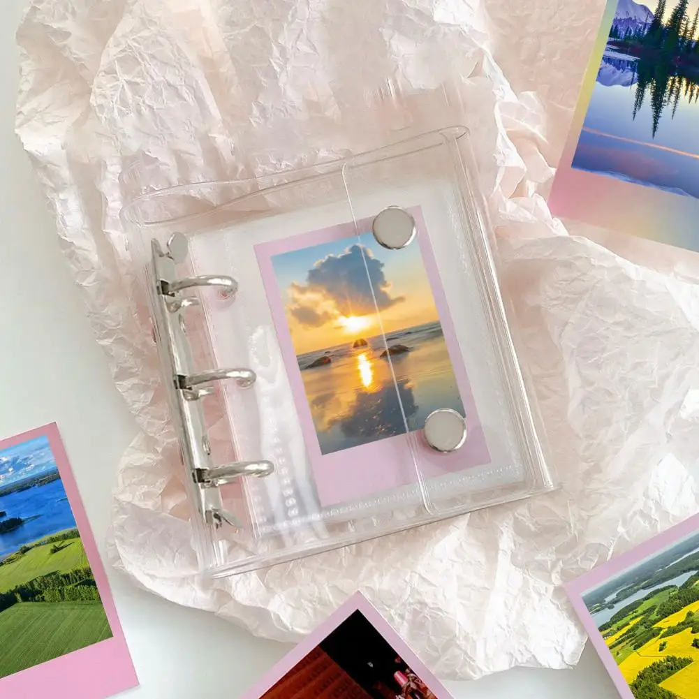 Loose-leaf Book Colorful A8 Mini Binder Notebook with Scrapbook Closure for Journaling Card Organization Portable Planner Photo