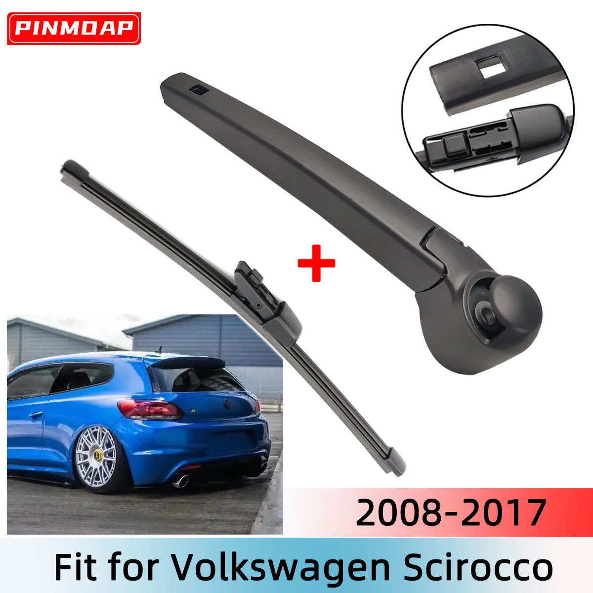 1/2PCS Heckscheibenwischerblatt Wischerarm Kit für Volkswagen Scirocco 2008-2017 Windschutzscheibe Windschutzscheibe Heckscheibe