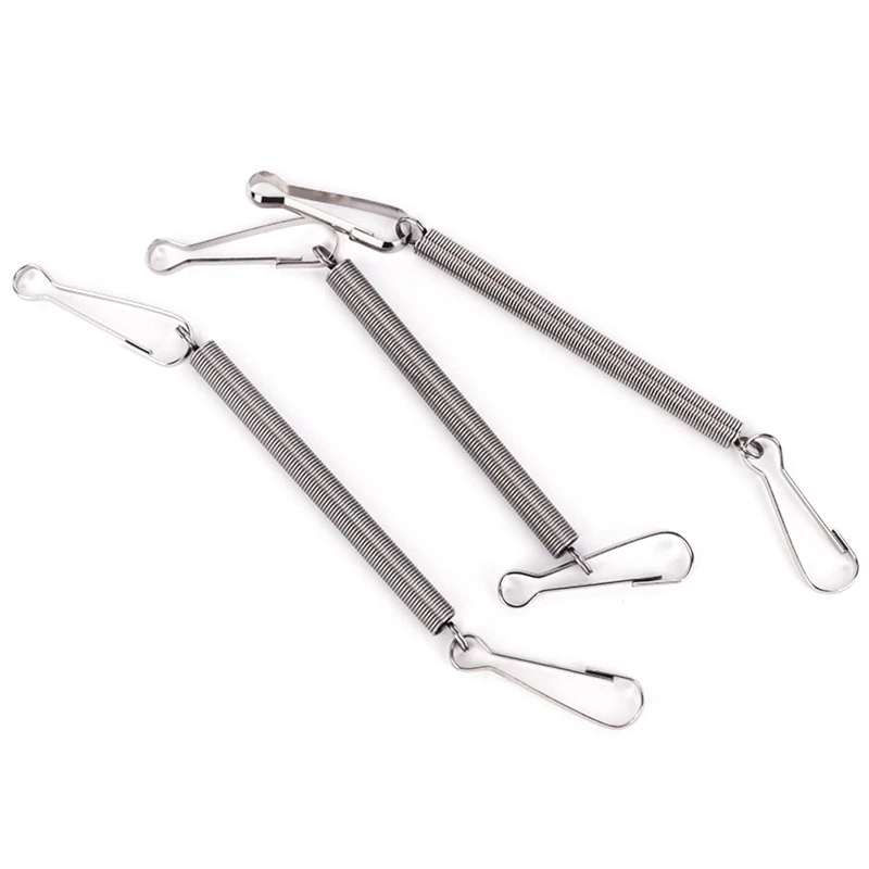 Stainless Steel Spring 3.1 In Metal Replacement Springs with 2 Clips for Small Animals Wire Cages Total Length 5.1 In
