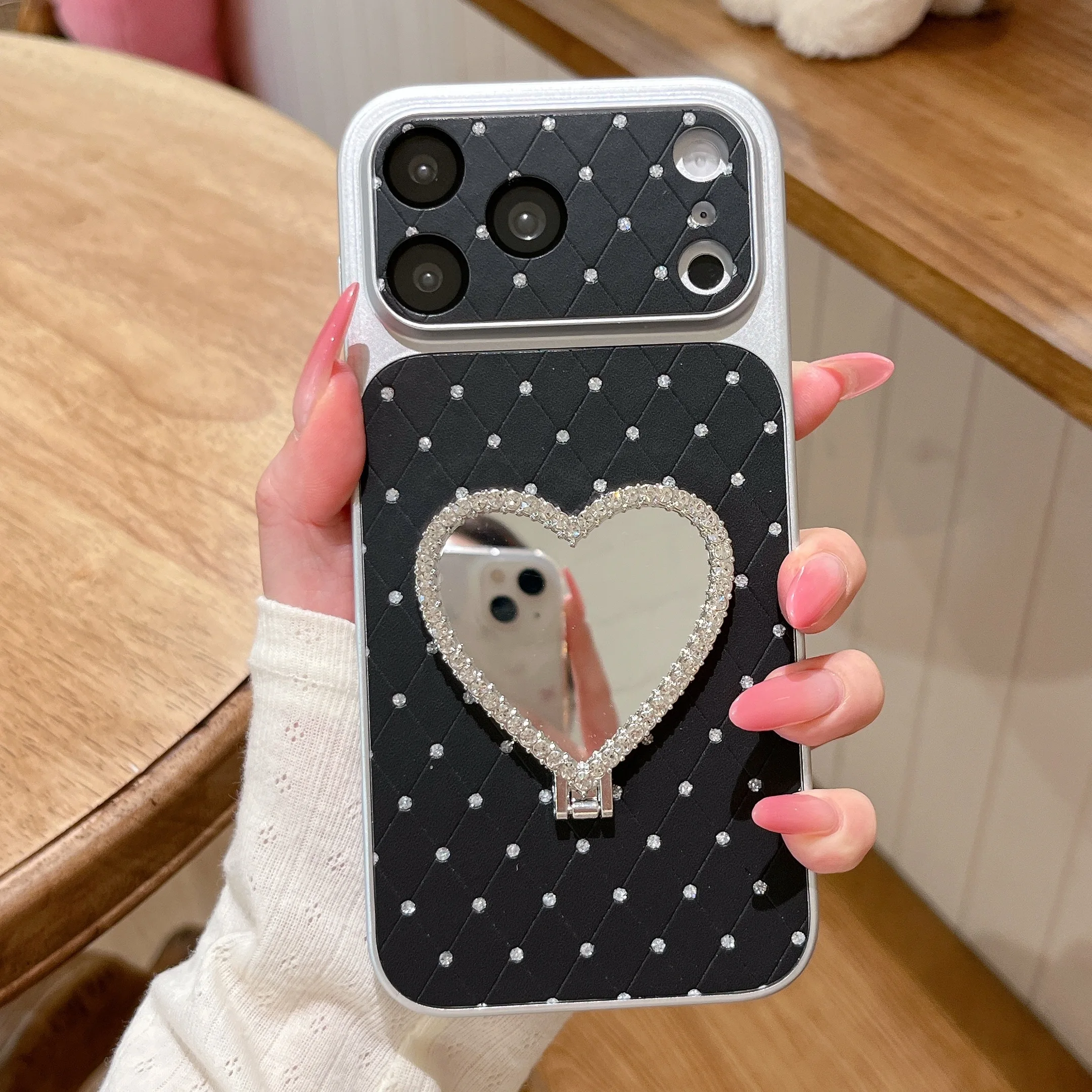 Luxuriöse Leder-Handyhülle mit Sternenhimmel-Herzmuster für iPhone 17 Pro Max 16 Pro 15 Plus 14 13 Air – Schutzhülle