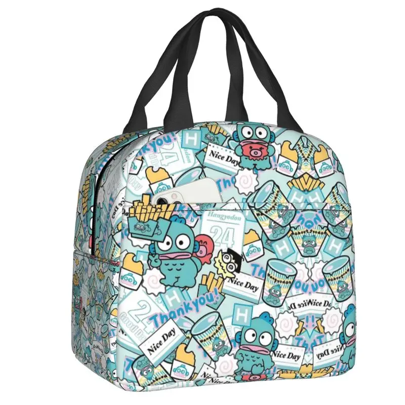 

Custom Kawaii Hangyodon Portable Lunch Boxes Multifunction Clown Fish Cartoon Cooler Thermal Food Insulated Lunch Bag School