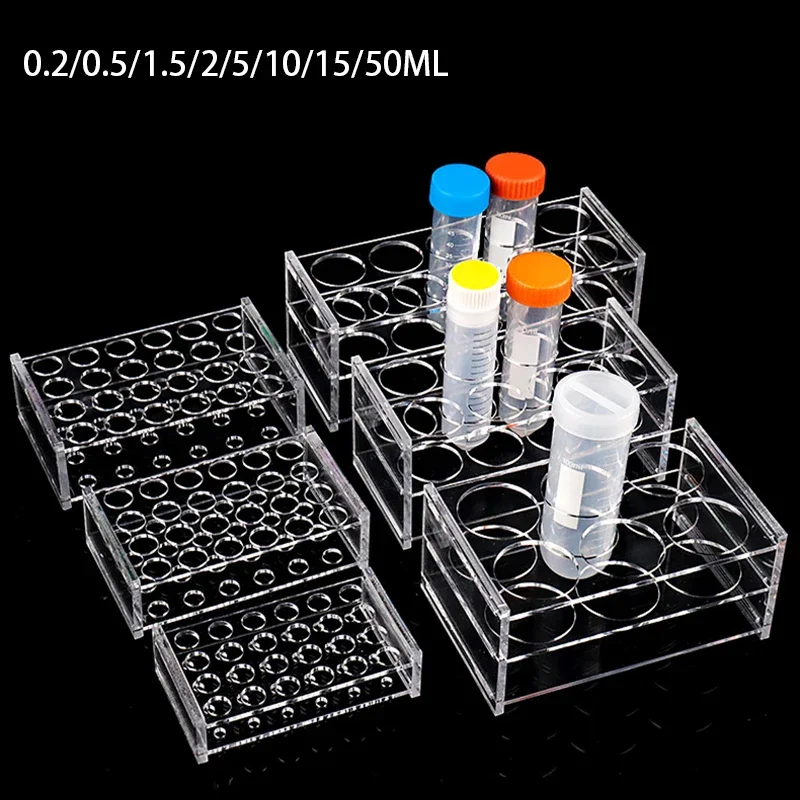 0.2ML/0.5ML/1.5ML/2ML/10ML/15ML/50ML Test Tube Rack Test Tube Holder 40/40/24/24/18/10 Hole Laboratory School Equipment Supplies