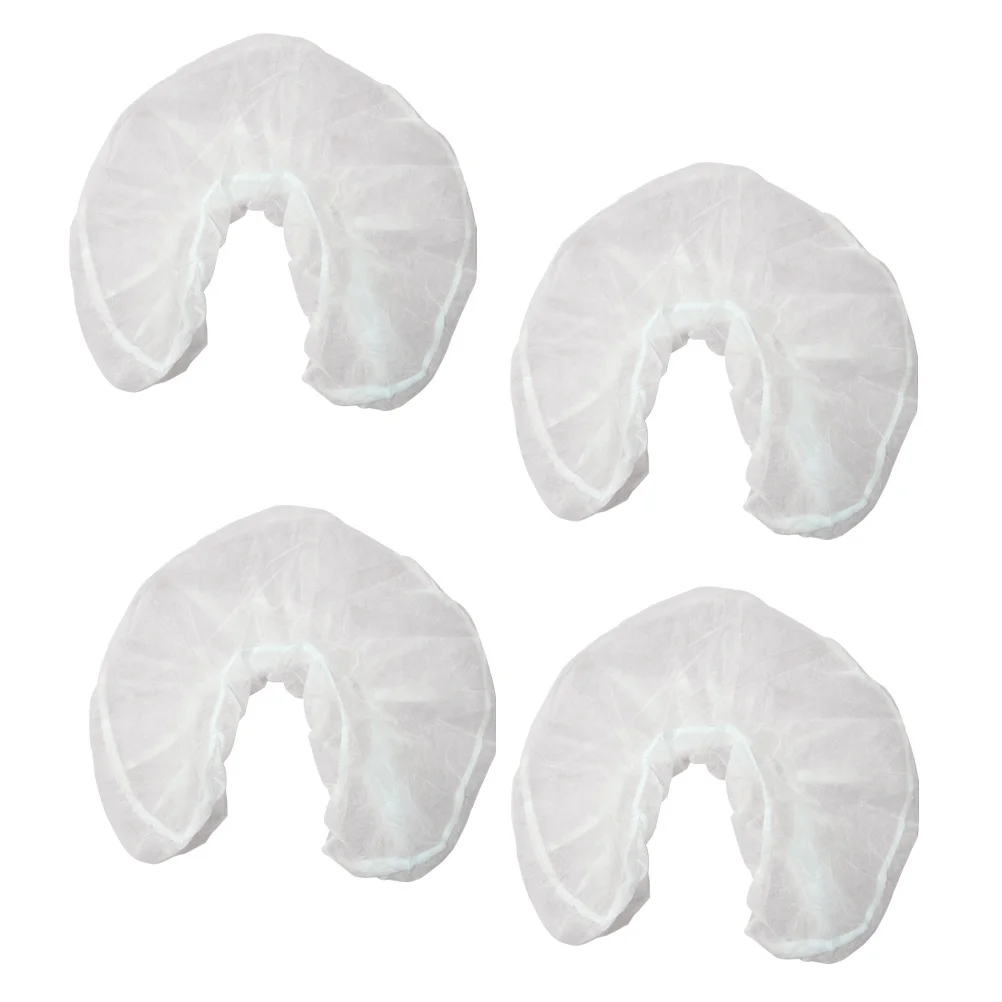 

50pcs Disposable Headrest Covers Non-woven Fabrics U Shaped Pillowcase for Hotel Travel (White) Disposable Pillow Covers