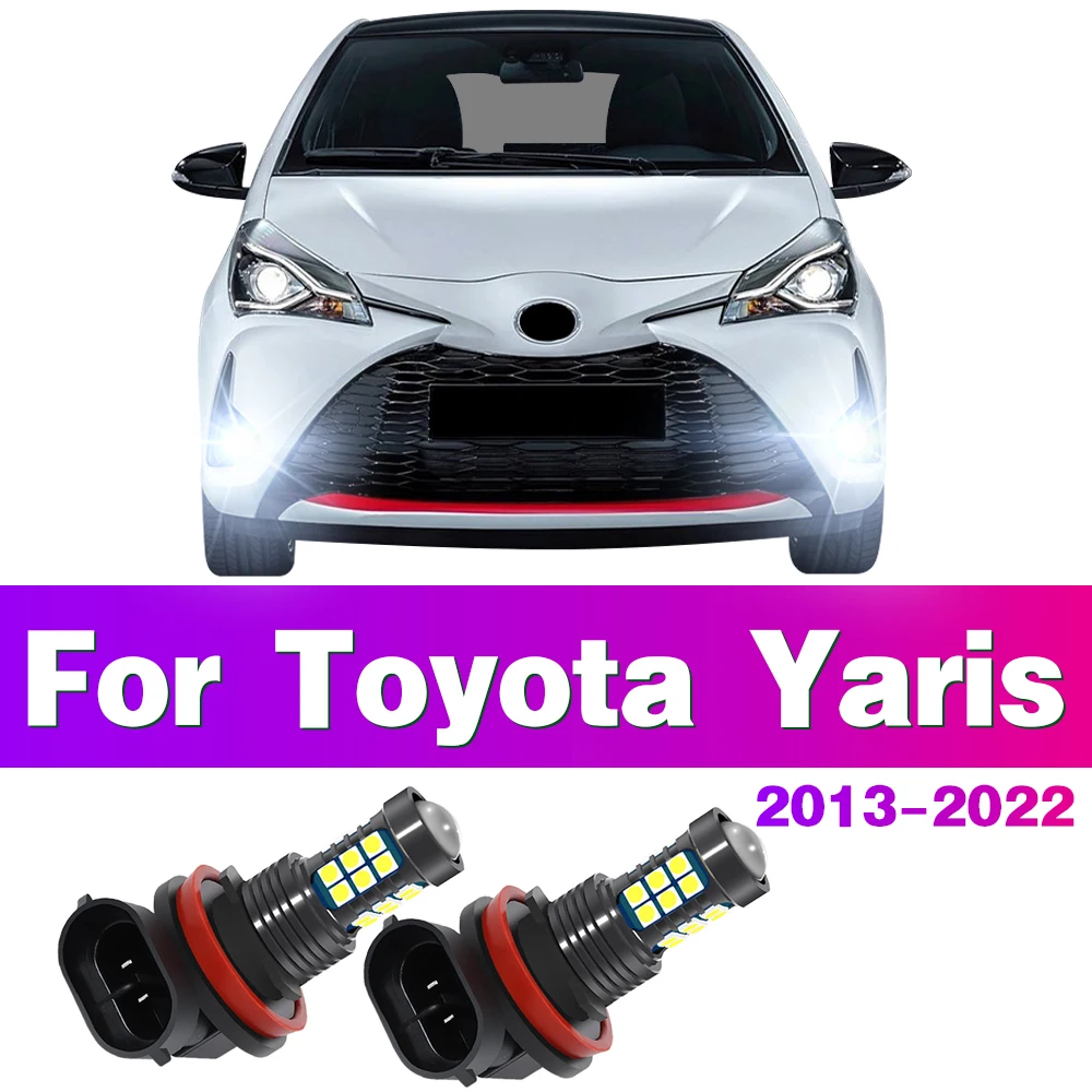 2Pcs LED Car Front Fog Light Lamps Bulb For Toyota Yaris 2013 2014 2015 2016 2017 2018 2019 2020 2021 2022 Auto Accessory