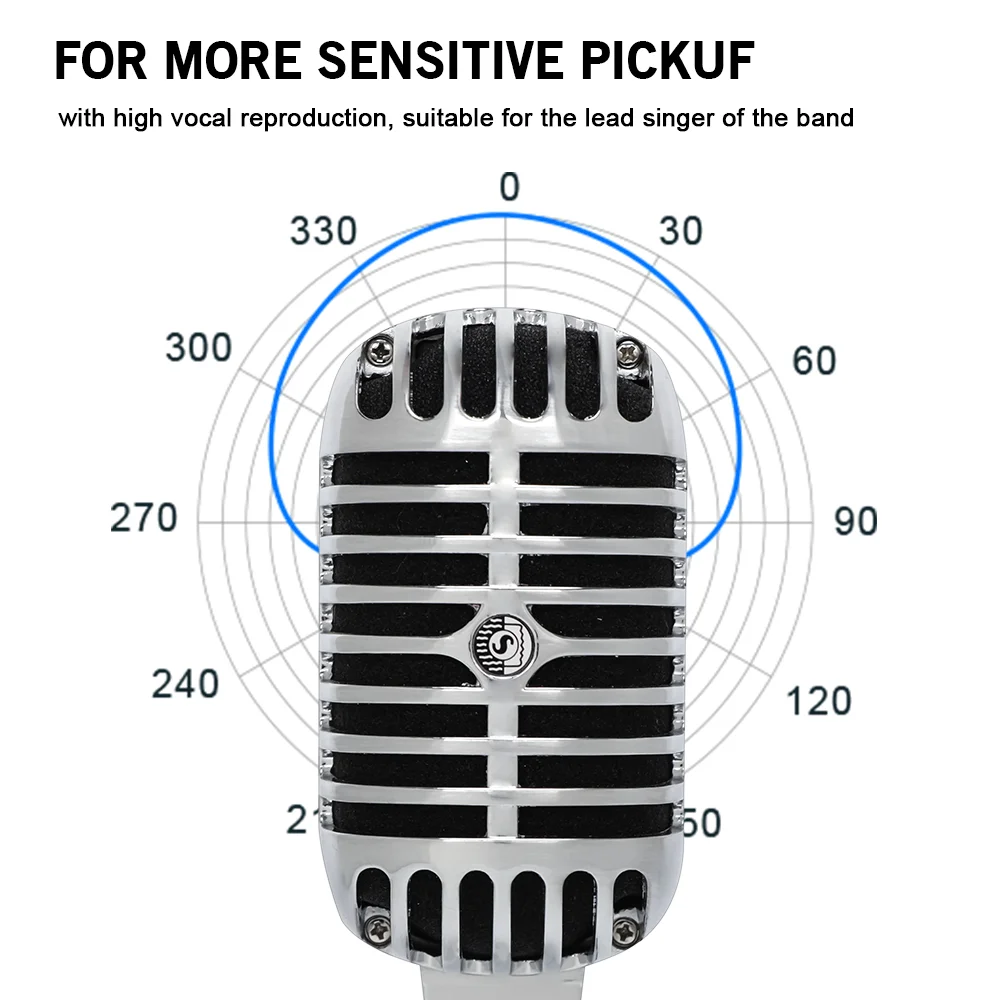 ميكروفون ديناميكي قلبي معدني 55SH لمرحلة الغناء ميكروفون سلكي احترافي لتسجيل الكاريوكي بالأداء المباشر