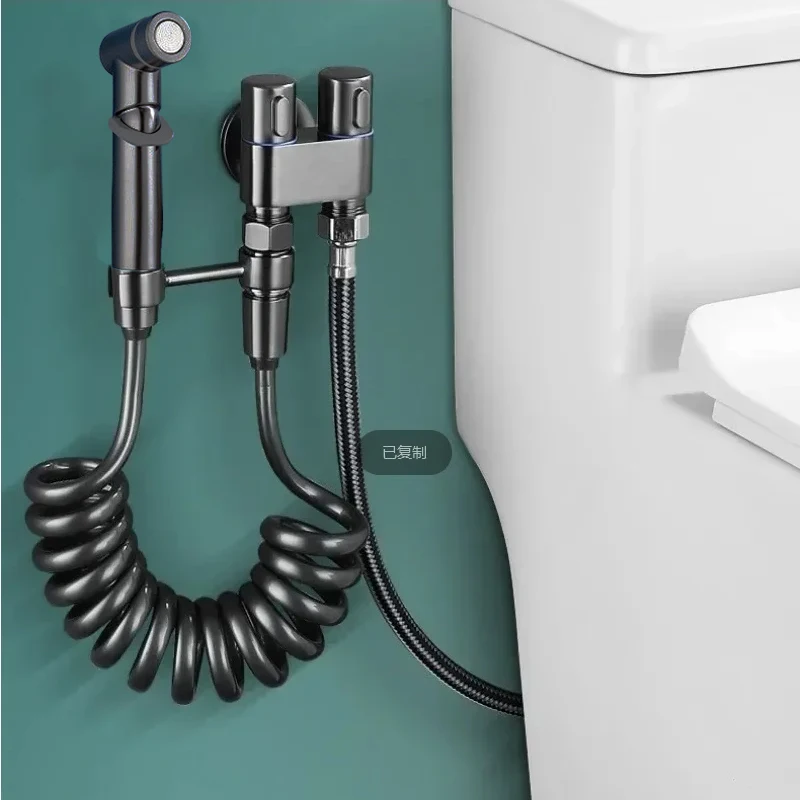 Toilet Spray Gun Toilet Companion Ful CopperCoreBlackDualControlOne In TwoOutTriangle Valve One In Two Spray Gun Faucet Home Use