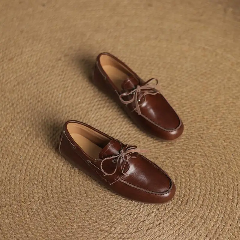 MORAZORA Size 35-43 Ins Hot Genuine Leather Flat Shoes Women Suede Brand Desgin Casual Flats Fashion Ladies Loafers 4 Colors