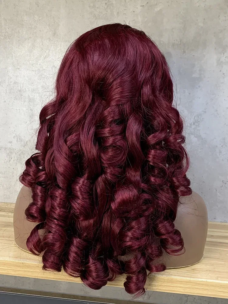 Big Wave Curly Hair Wig Cover 13 * 4 Loose Bouncy 99J Human Hair