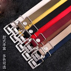 20mm High quality nylon canvas knit Breathable Vintage canvas watch strap with breathable For Zenith Tudor Rolex Hamilton Seiko