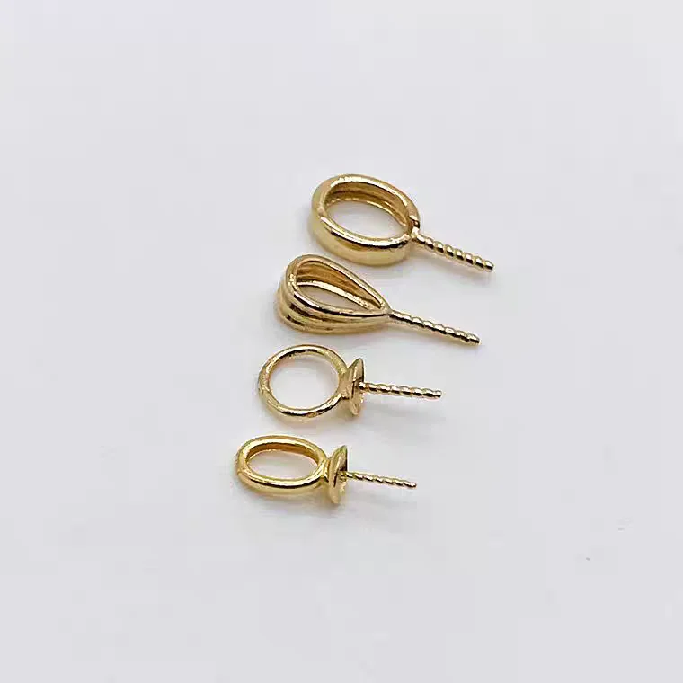 Hot Cheap Real AU 750 18K Gold Pendant Mountings Findings Jewelry Settings Accessories Parts for 7-12mm Pearls Beads Stones