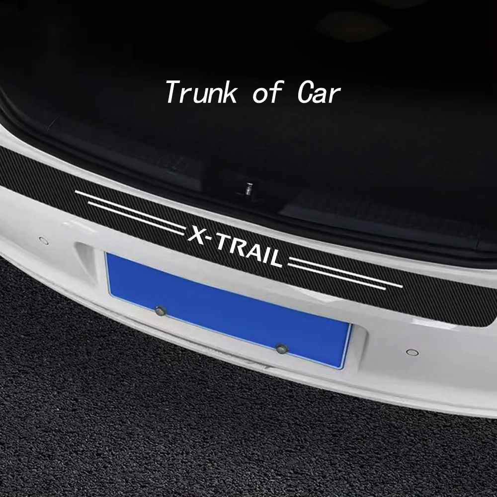 Car Door Sill Carbon Fiber Sticker Threshold Side Anti Scratch Tape Waterproof Decal for Nissan X-trail Car Styling