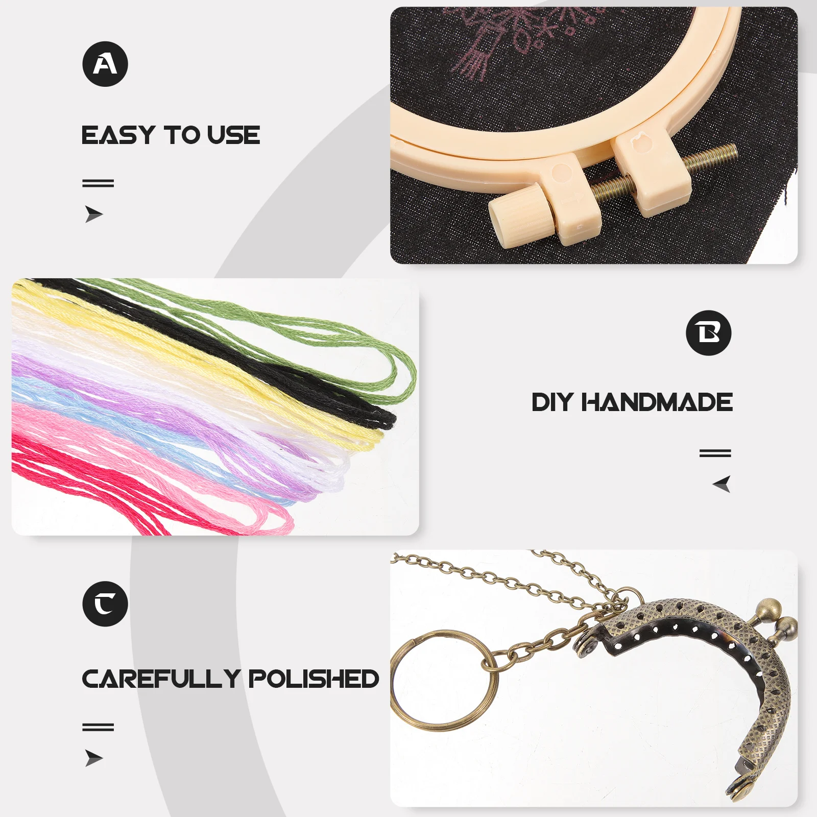 

DIY Embroidery Kit Smooth Surface Easy Operate No Complicated Process Fun Activity Parent Chains for Needlework