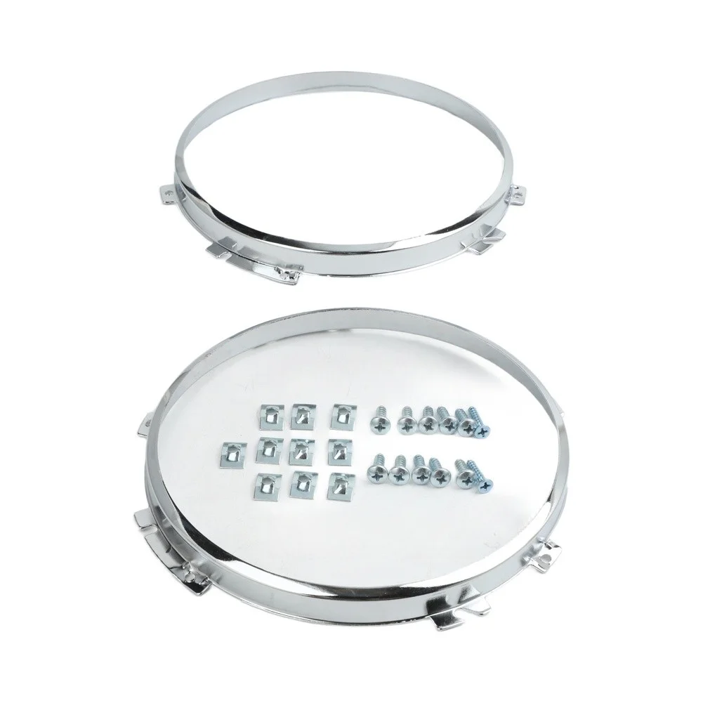 Chrome Retaining Ring 7in Bezel For Restoration Meets OEM Specifications Front Placement For Range Rover Up To 1985