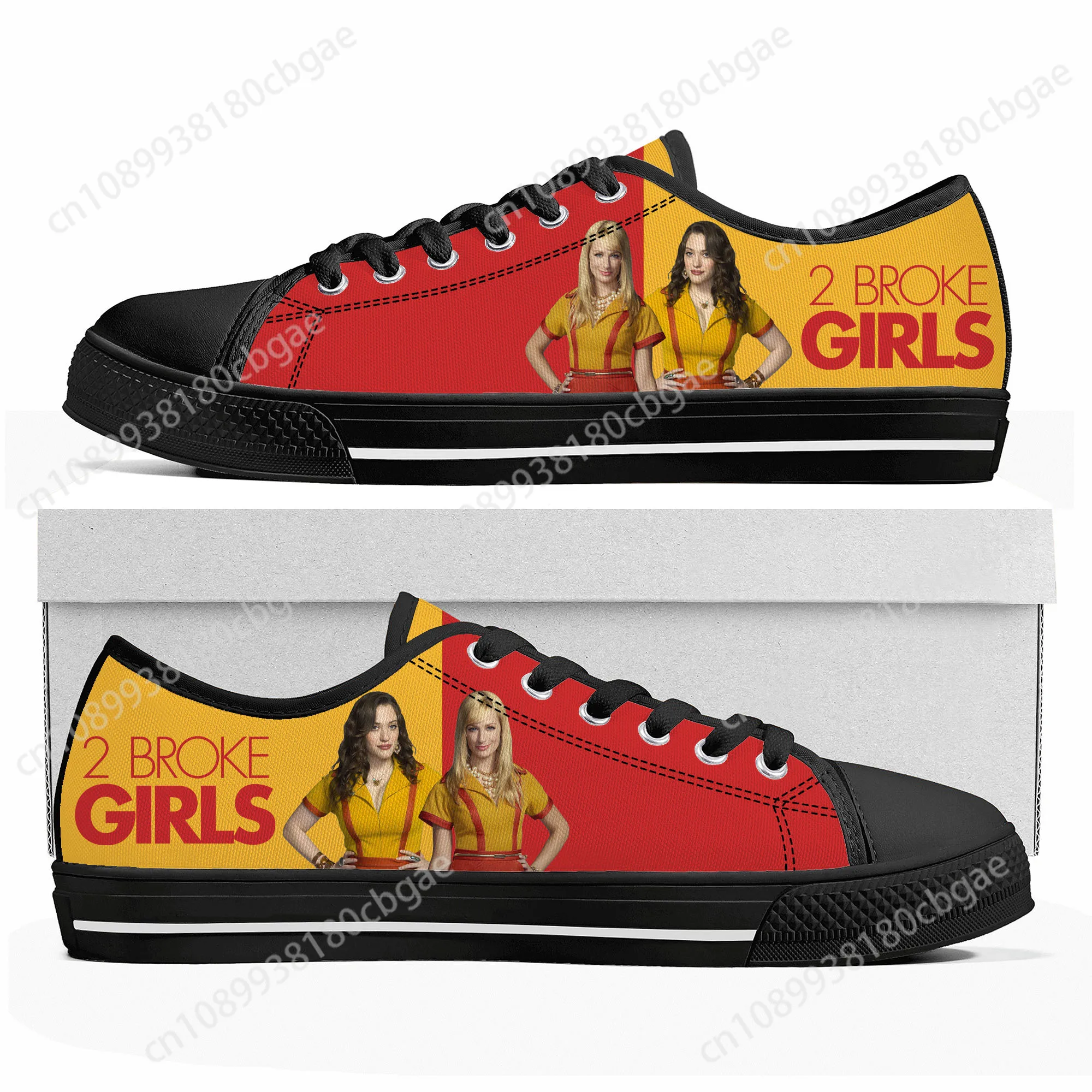 

2 Broke Girls Low Top Sneakers Mens Womens Teenager Canvas High Quality Sneaker Casual Custom Made Shoes Customize DIY Shoe