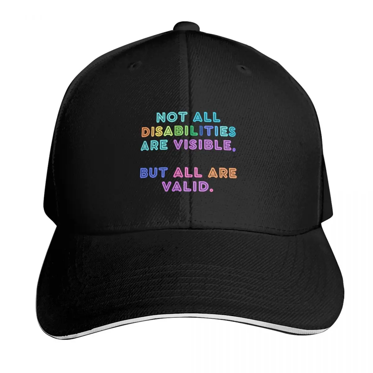 Disability activism Baseball Cap Quick Dry Performance Cotton Twill Breathable Contrast Two Tone Brim