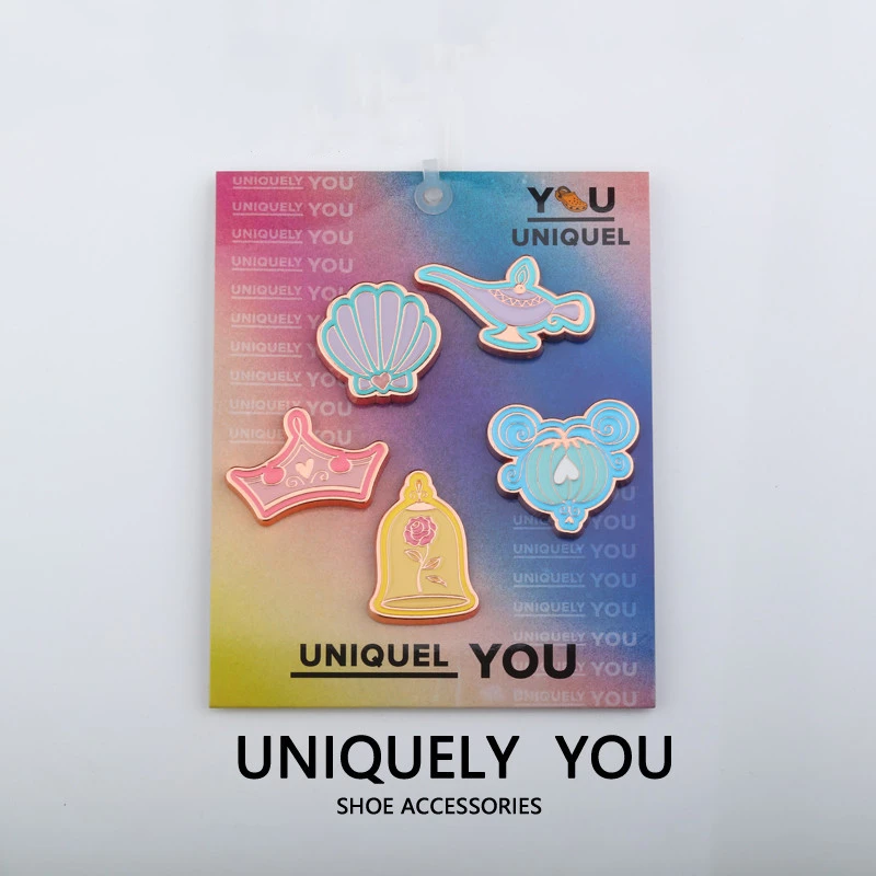 

Shoe metal charms set Princess Icon 5-Pack Shoe Accessories Fashion Decorations for Cross Shoes(with cardboard)