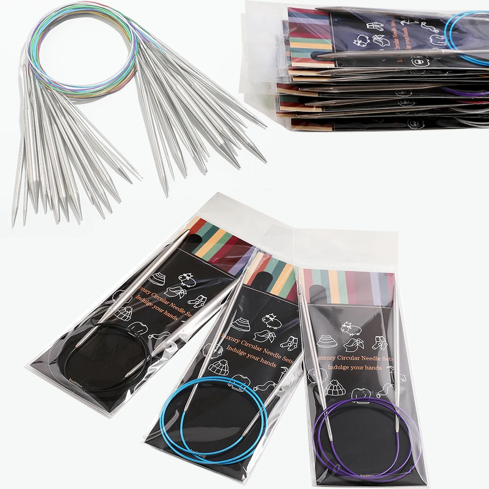 1Pcs Per Pack Metal Circular Crochet Needles Kit Set, Ergonomic Crochet Knitting Chopsticks Set With Soft Tube for Crocheting