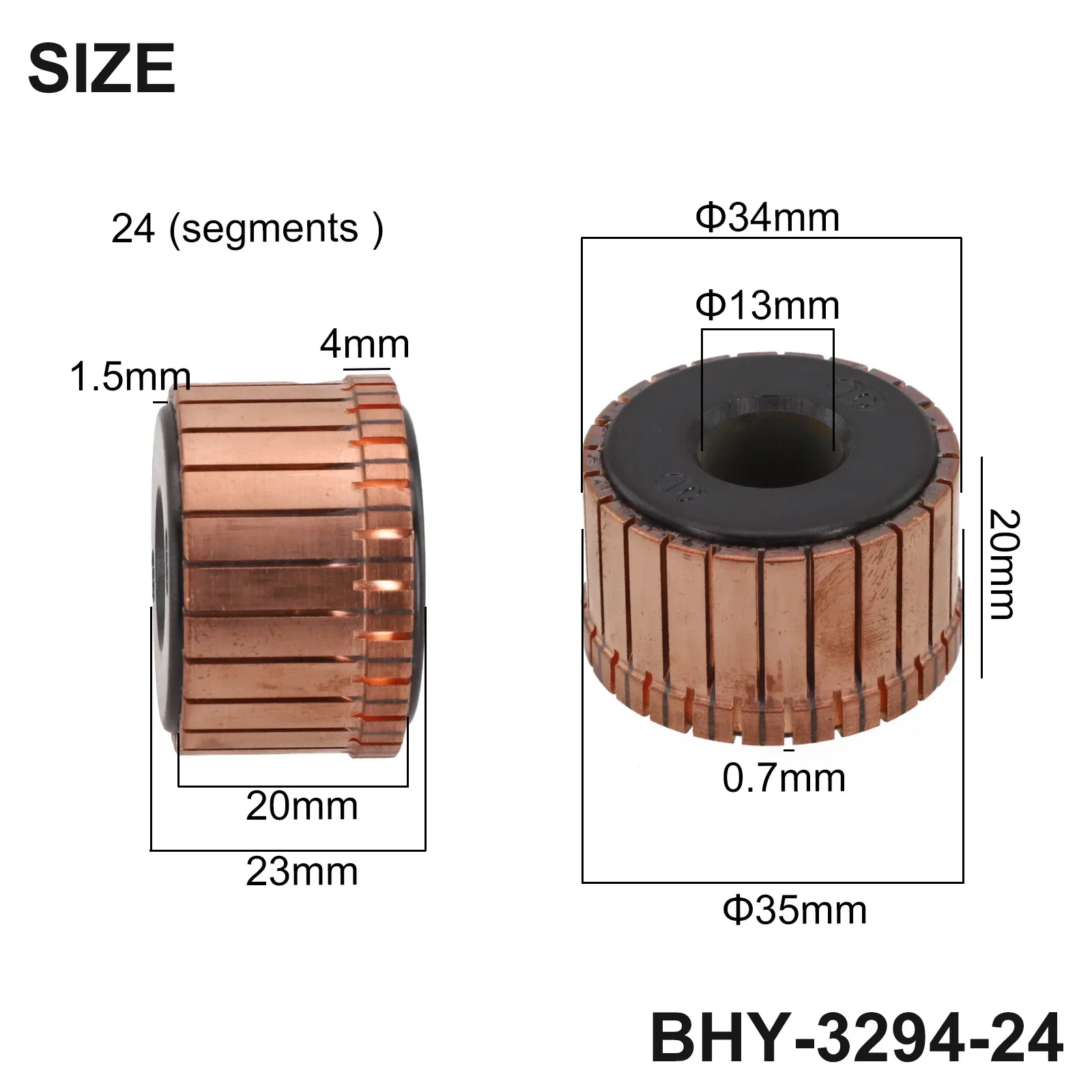 Groove Type Commutator 24P Motor Commutator For Efficient Motor Operation Wear-Resistant Boost Motor Performance