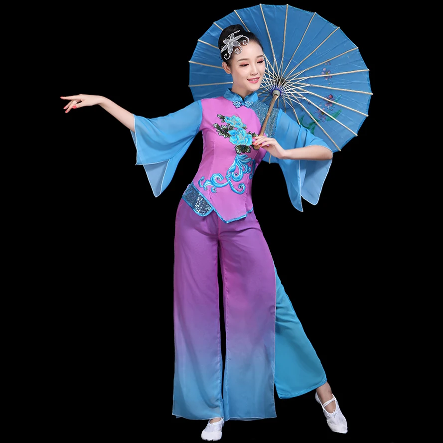 Adult female classical dance performance dress Yangko dress Chinese style classical hanfu costume