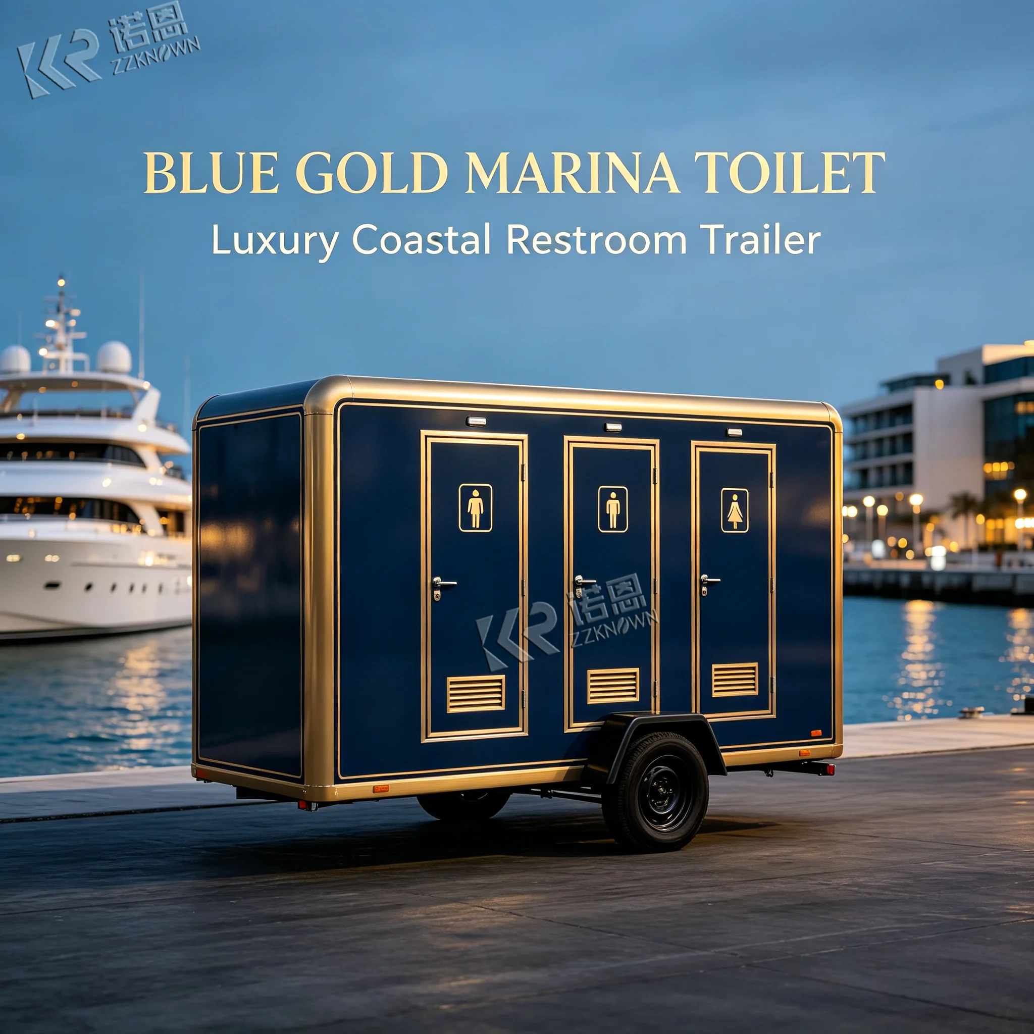 Luxury Portable Toilet Trailer with Shower Mobile Restroom Trailer for Wedding Events Outdoor Camping
