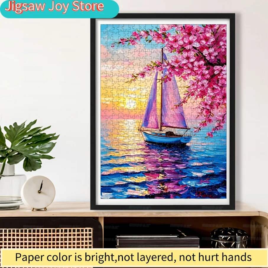 1 Box () Mini-Size Paper Puzzle Pieces Fit Together Perfectly for Adults – "Sailing Plum Blossom" Portable Card Game for Parti