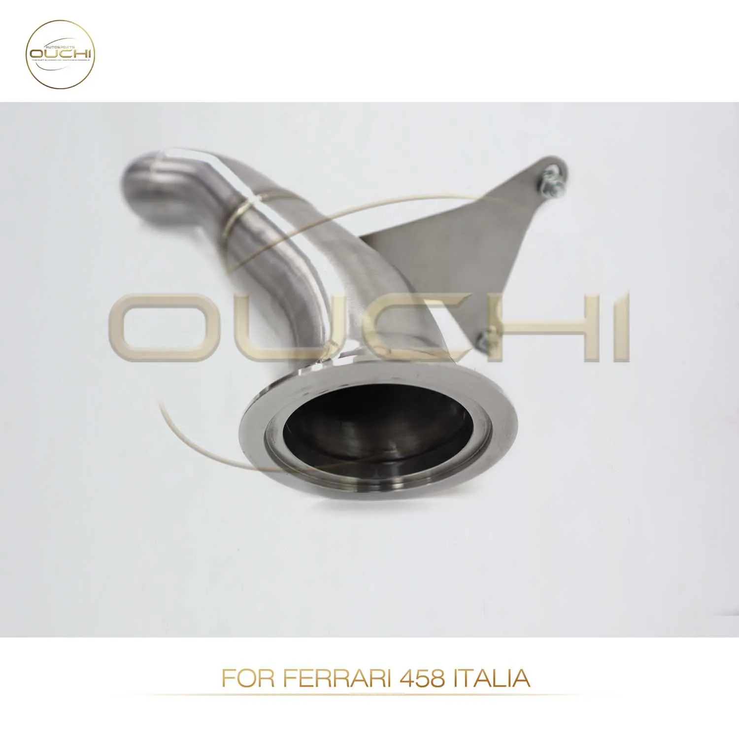Ouchi vendas diretas da fábrica downpipe de aço inoxidável para ferrari 458 italia atualização do sistema de escape de alto desempenho