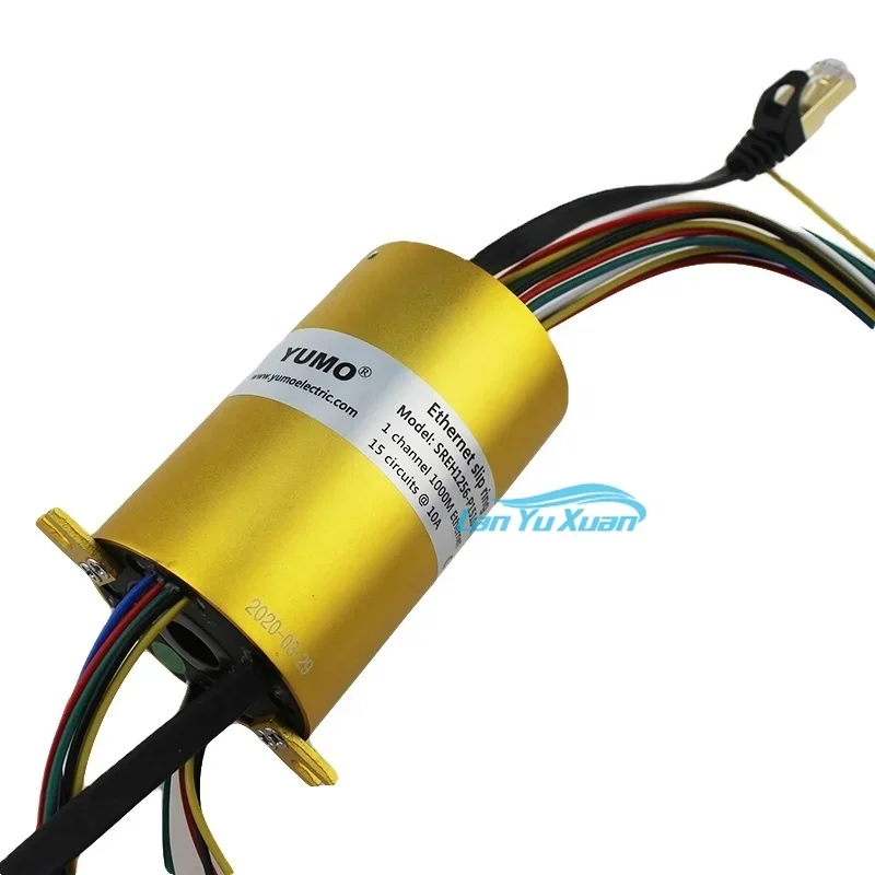 

1 channel 1000M Ethernet slip ring collector connector hole 12.7mm rotating Slip Ring