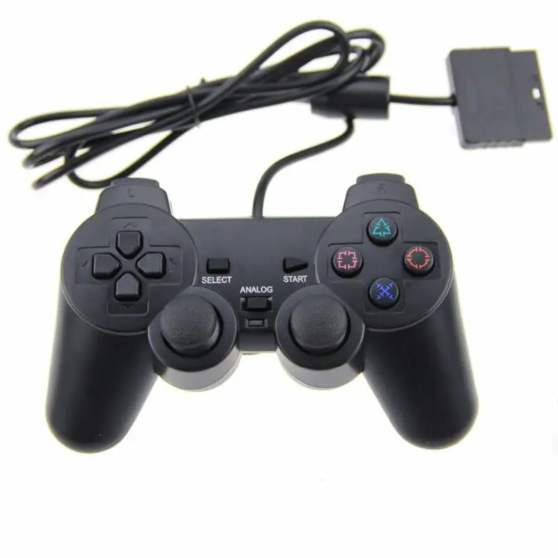 有線接続ダブル振動ゲームコントローラ互換のためPs2プレイステーション2ポータブルジョイスティック制御コンソール