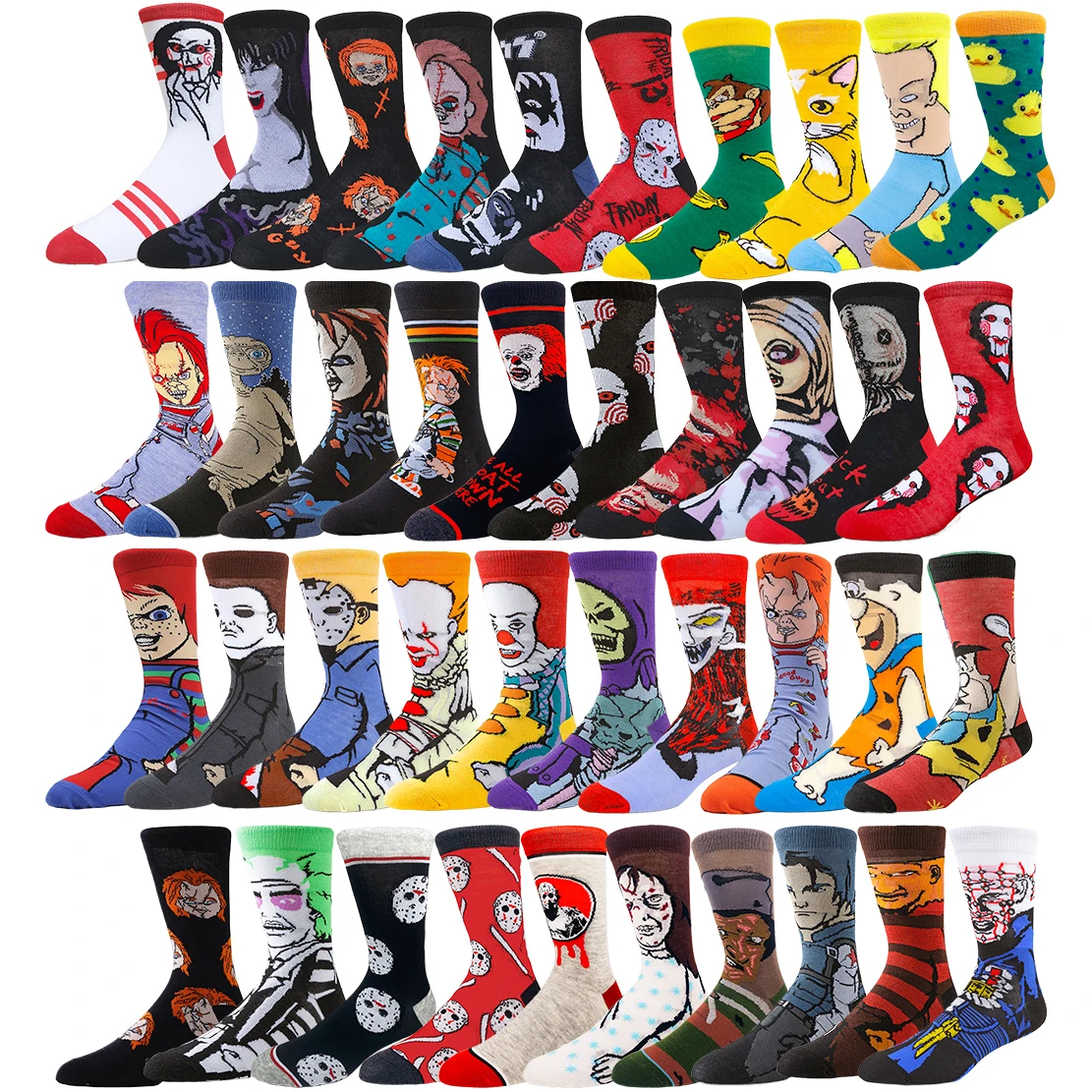 

20 пар случайных цветов уличная одежда хип-хоп аниме мультфильм геймерские носки забавные сумасшедшие счастливые новинки экипаж мужчины женщины дизайнер
