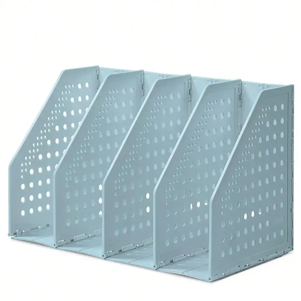 

Collapsible Magazine File Holder 4 Vertical Compartment Binder Holder For Desk Organizer Adjustable Sturdy Binder Storage Organi