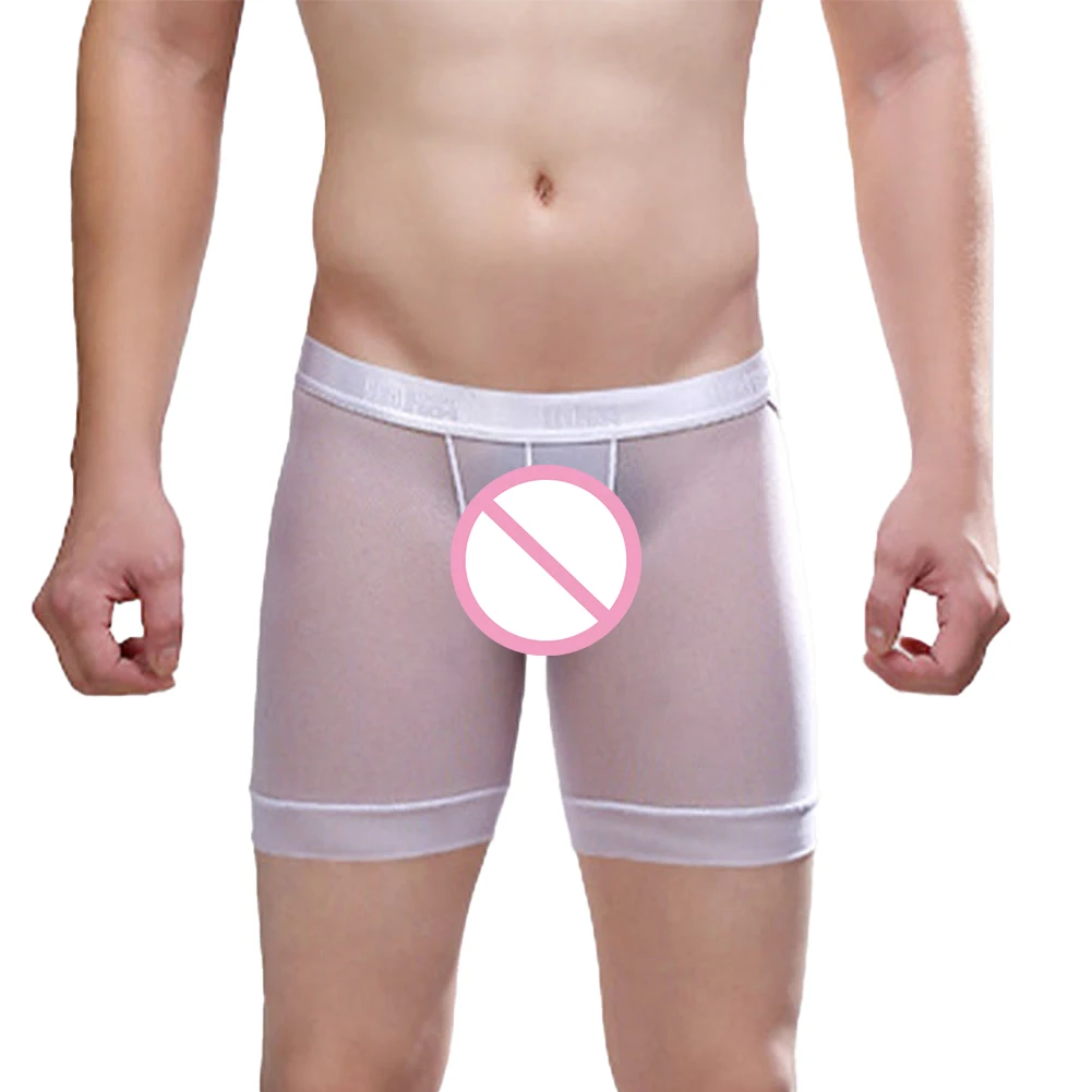 

Fashion 2023 Brand New Men's Brief Flat Boxers Breathable Buttocks Comfort Men Open Panties Sheer Bare Shorts