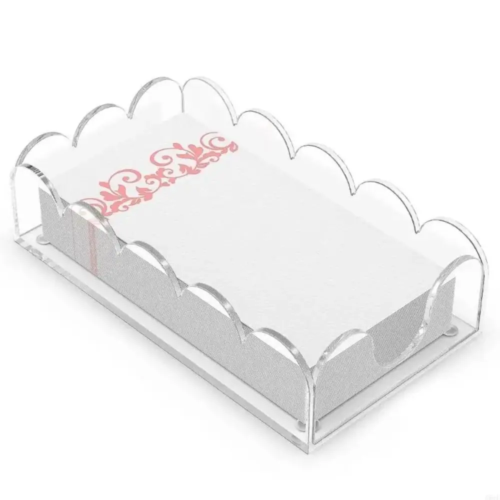 

Clear Kitchen Napkin Holder Modern Acrylic Paper Towel Storage Tray U Opening Bathroom Organizer Desktop Storage Rack
