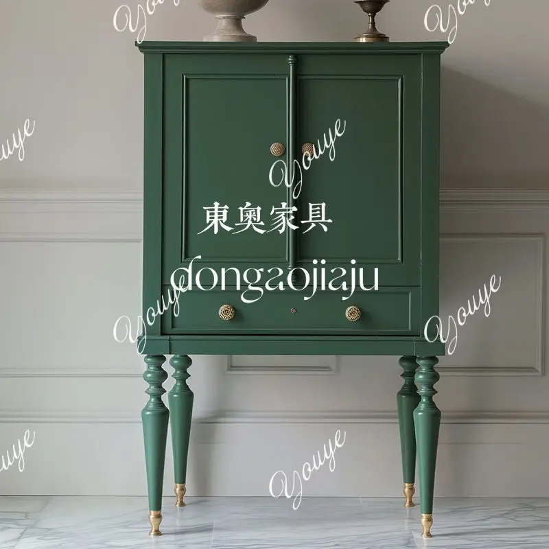 

Американский винтажный шкаф для прихожей из цельного дерева/французский вход с двойной дверью, украшение для прихожей/шкаф для хранения/таховой шкаф