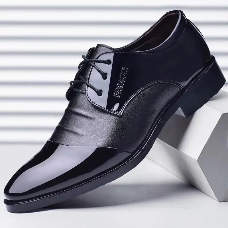 

Pointed Toe Lace Up Social Shoe Male Spring Autumn Office Men's Formal Shoes Luxury Designer Leather Casual Legitimate Footwear