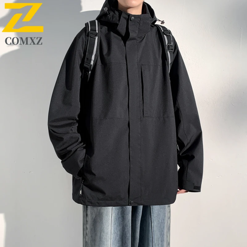 

Куртка для пар, контрастная мозаика, тонкая уличная ветрозащитная водонепроницаемая дышащая куртка с капюшоном, ветровка для путешествий на открытом воздухе, кемпинга