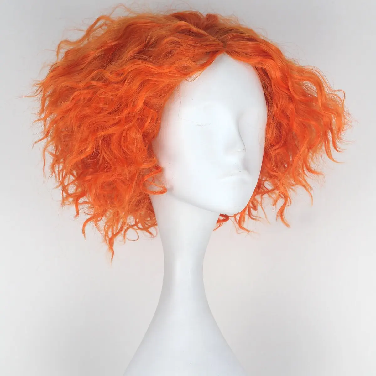 Alice In Wonderland 2 Mad Hatter Orange Wigs Short Curly Hair The Red Queen/White Queen Cosplay Wigs Role Play Mad Hatter Wig - view 3
