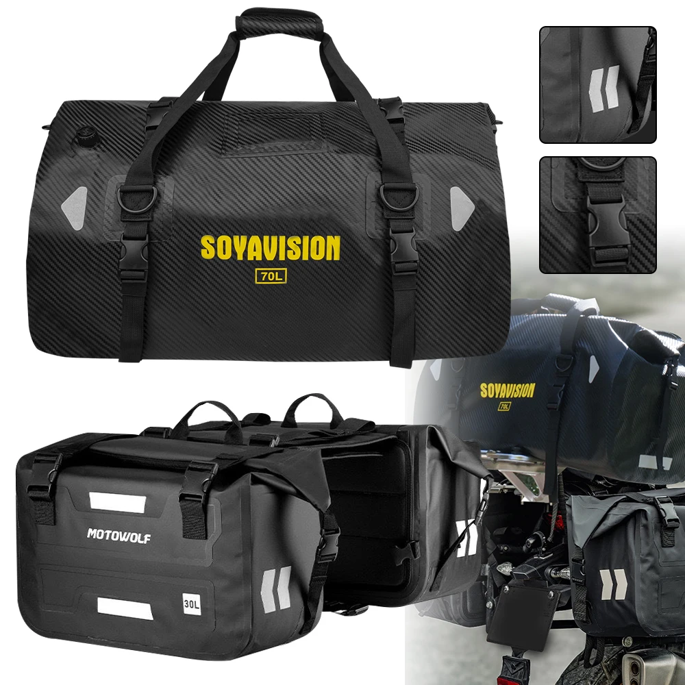 

Motorcycle Bags Waterproof Outdoor Large Capacity Motorcycle Luggage Saddle Bag rear seat bag
